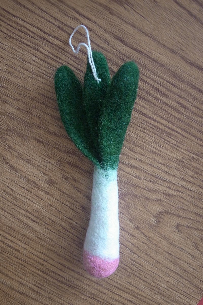 羊毛毡 手工制作  吊饰 包包挂饰 蔬菜 蒜苗 - 吊饰 - 羊毛 绿色