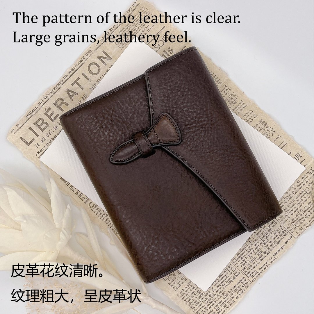 【丰厚皮革纹理】 Brelio×ink mazeru Minerva Box Tundra M6 尺寸 B 翻盖【M6-A】 - 笔记本/手帐 - 真皮 咖啡色