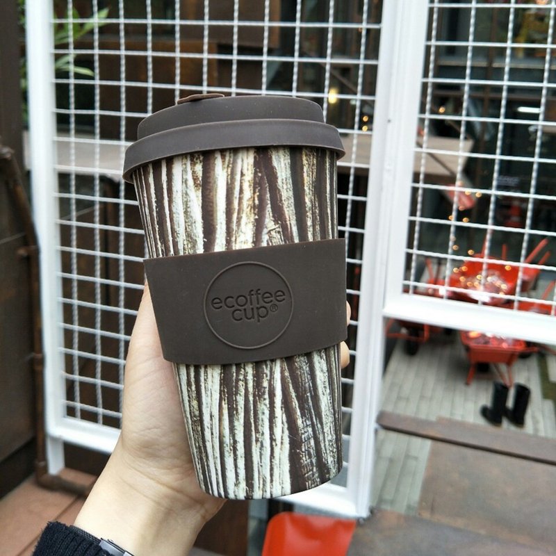 Ecoffee Cup | 14oz环保随行杯(树纹棕) - 咖啡杯/马克杯 - 其他材质 黑色