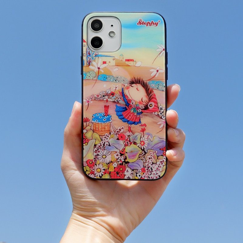 【定制化礼物】花海钢化玻璃手机壳iPhone 15 全新系列 - 手机壳/手机套 - 玻璃 