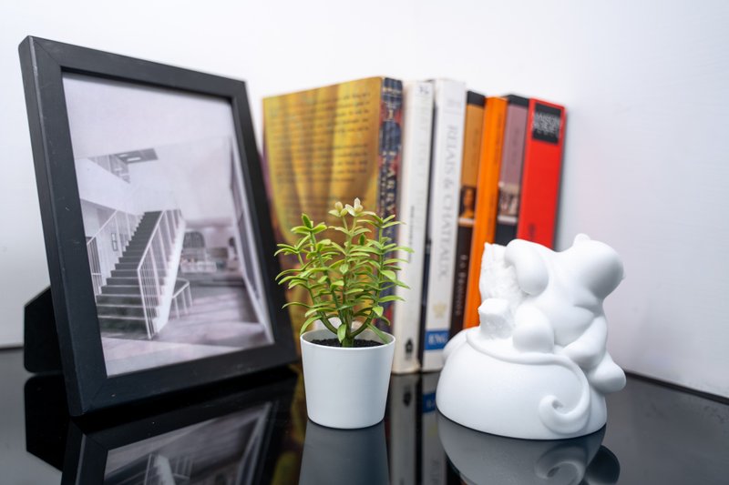 【台湾之美系列 - 旷野豪熊】筌美术 台湾黑熊 造型石雕 - 摆饰 - 石头 白色