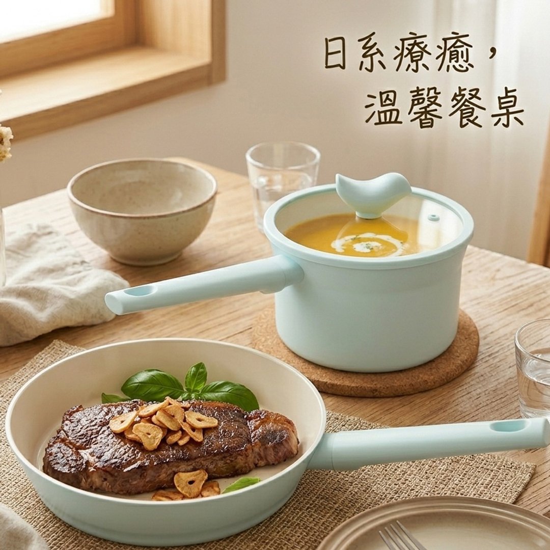 买锅送铲Buderus 快乐鸟陶瓷厚底不沾锅组 IH炉适用 不挑炉省能源 - 厨房用具 - 铝合金 多色