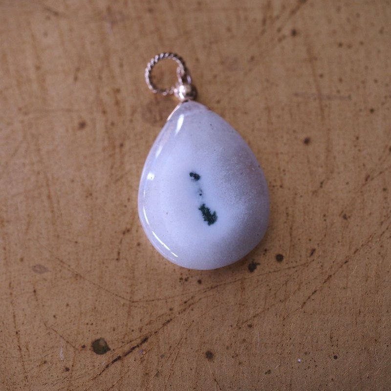 14K GF 太阳石英 白水晶 坠子 Solar Quartz Pendant - 项链 - 水晶 白色