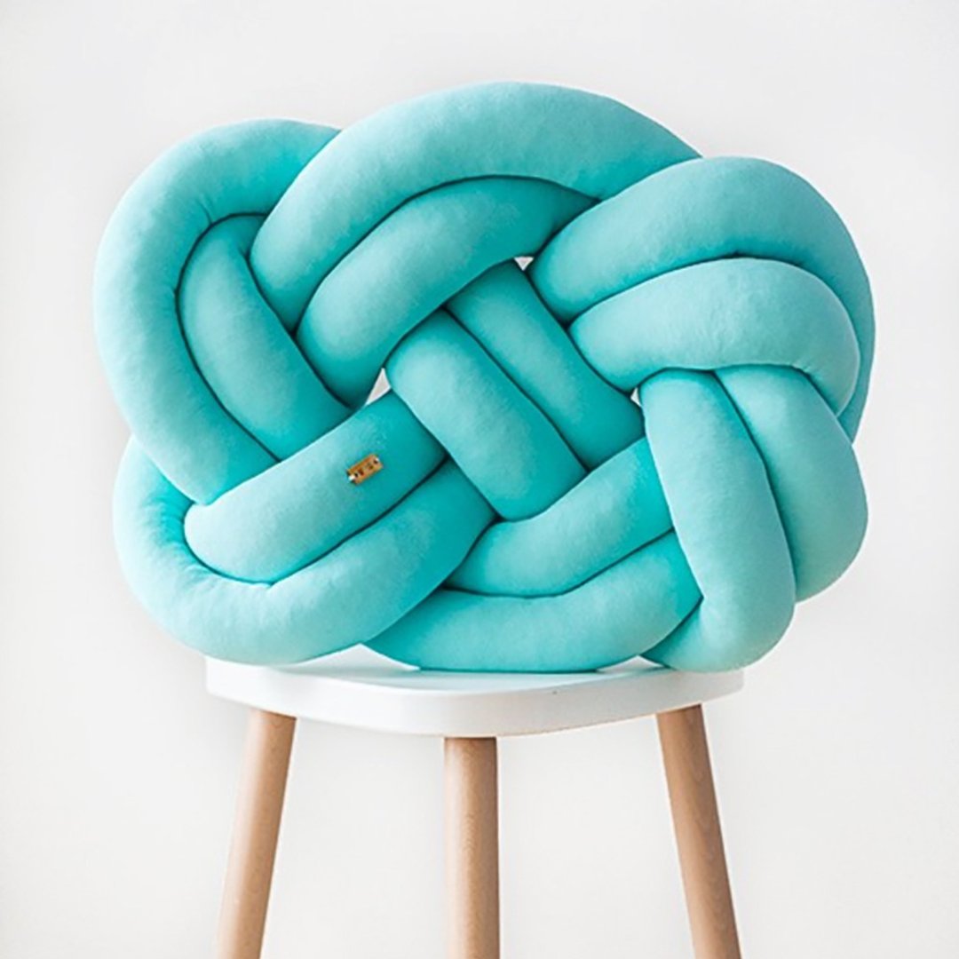 Knot Cushion 缠绕抱枕 | 经典款土耳其蓝   乔迁礼物 - 枕头/抱枕 - 棉 蓝色