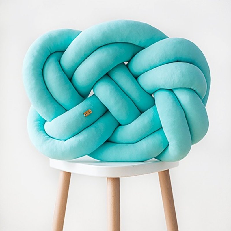Knot Cushion 缠绕抱枕 | 经典款土耳其蓝   乔迁礼物 - 枕头/抱枕 - 棉．麻 蓝色