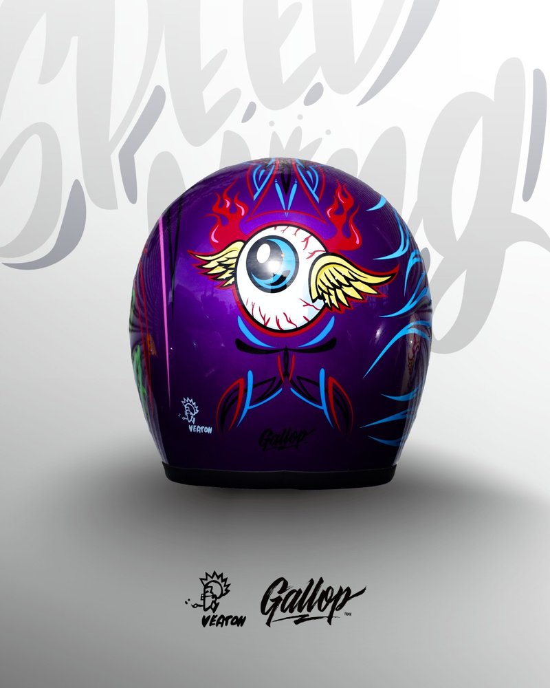 日本 虹彩屋 × Gallop- SPEED KING 复古安全帽 紫色 - 安全帽 - 其他材质 
