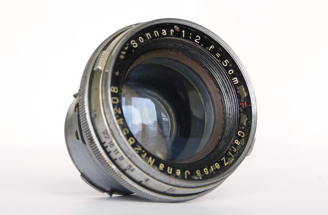 Sonnar red T 2/50 lens for rangefinder Carl Zeiss Jena Contax RF Kiev mount - 相机 - 其他材质 银色
