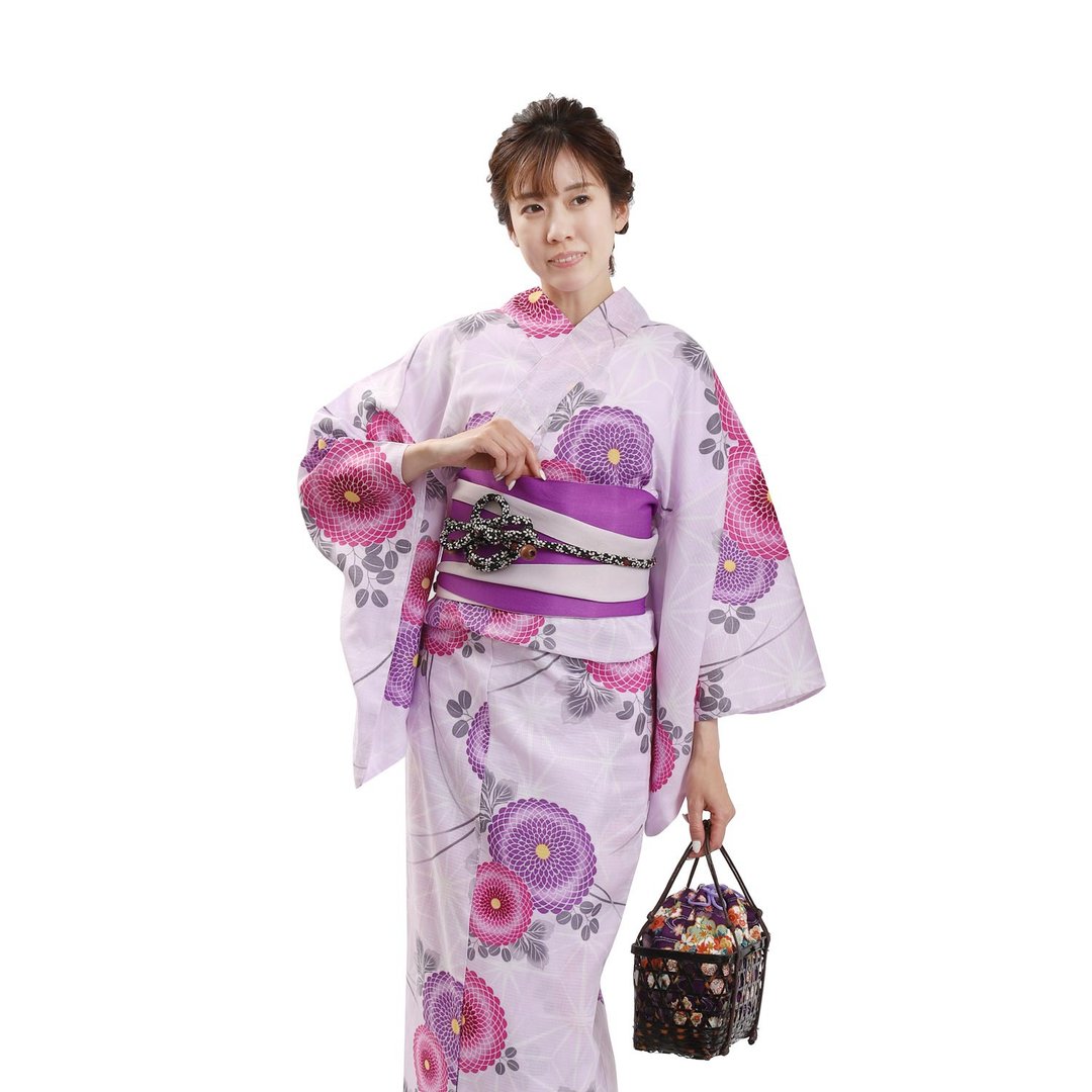 日本 和服 梭织 浴衣 女性 浴衣 腰封 2件组 F x22-01 yukata - 其他 - 棉 白色