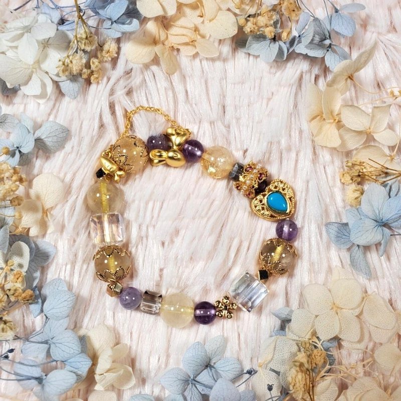 现货 钛晶 紫水晶 【水晶宫】招贵人手链 - 手链/手环 - 水晶 蓝色