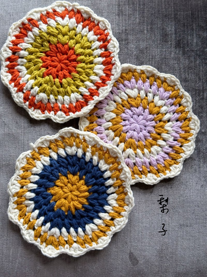 个人设计单品 纯手工编织  杯盘垫  拍照道具美物 - 杯垫 - 棉．麻 