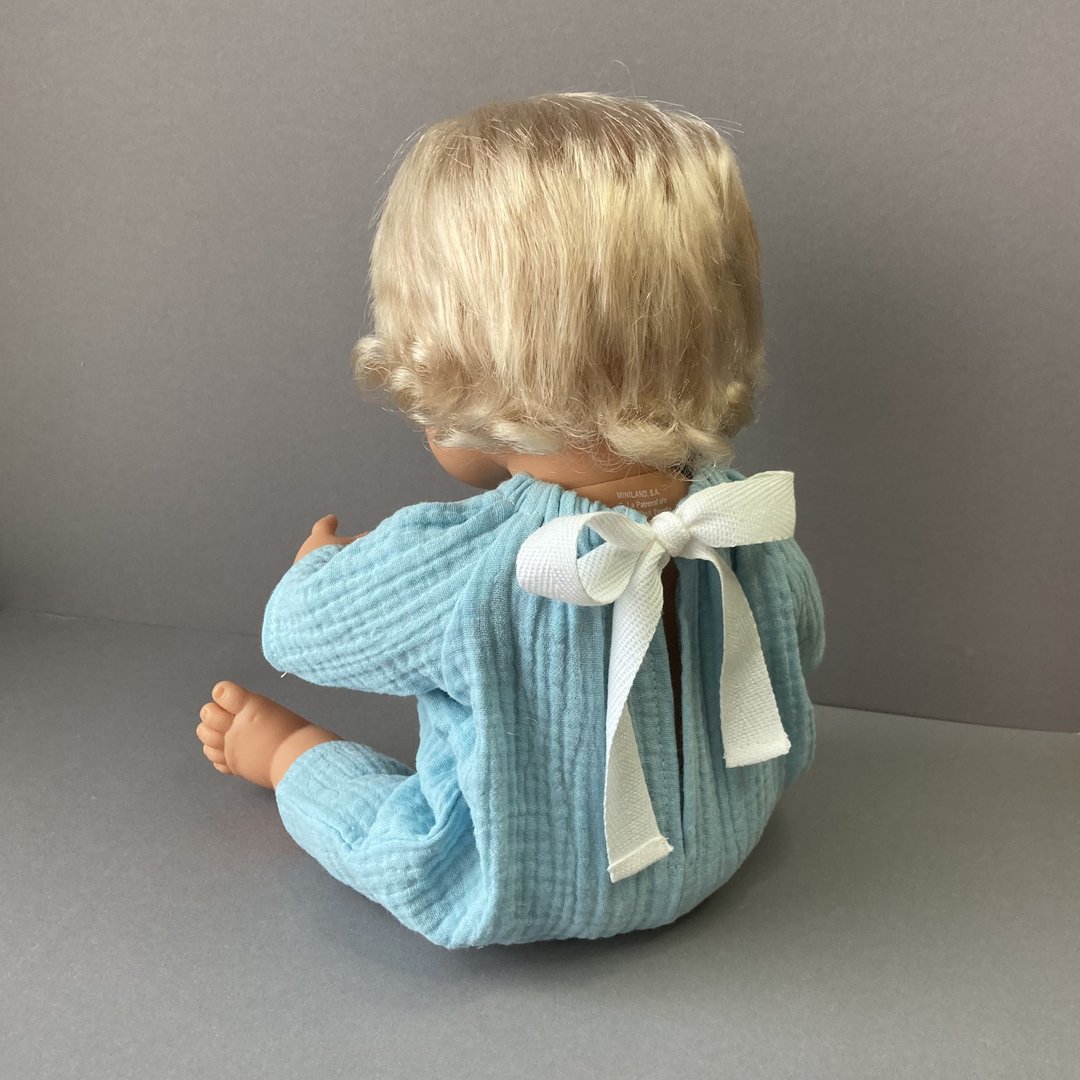 Miniland Minikane baby girl boy doll clothes romper for 34 36 38 cm dolls - 玩具/玩偶 - 棉 蓝色