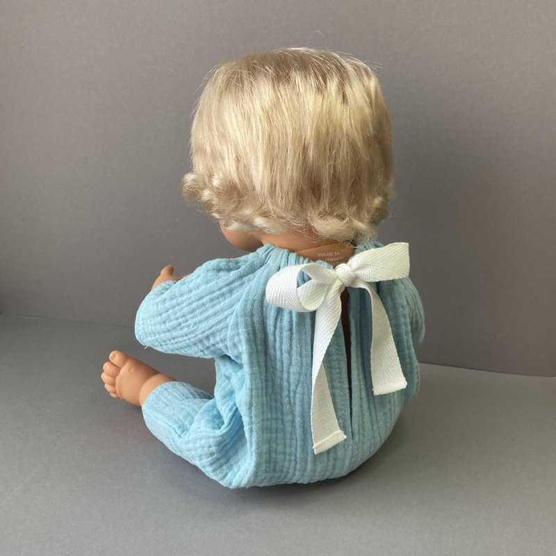 Miniland Minikane baby girl boy doll clothes romper for 34 36 38 cm dolls - 玩具/玩偶 - 棉．麻 蓝色