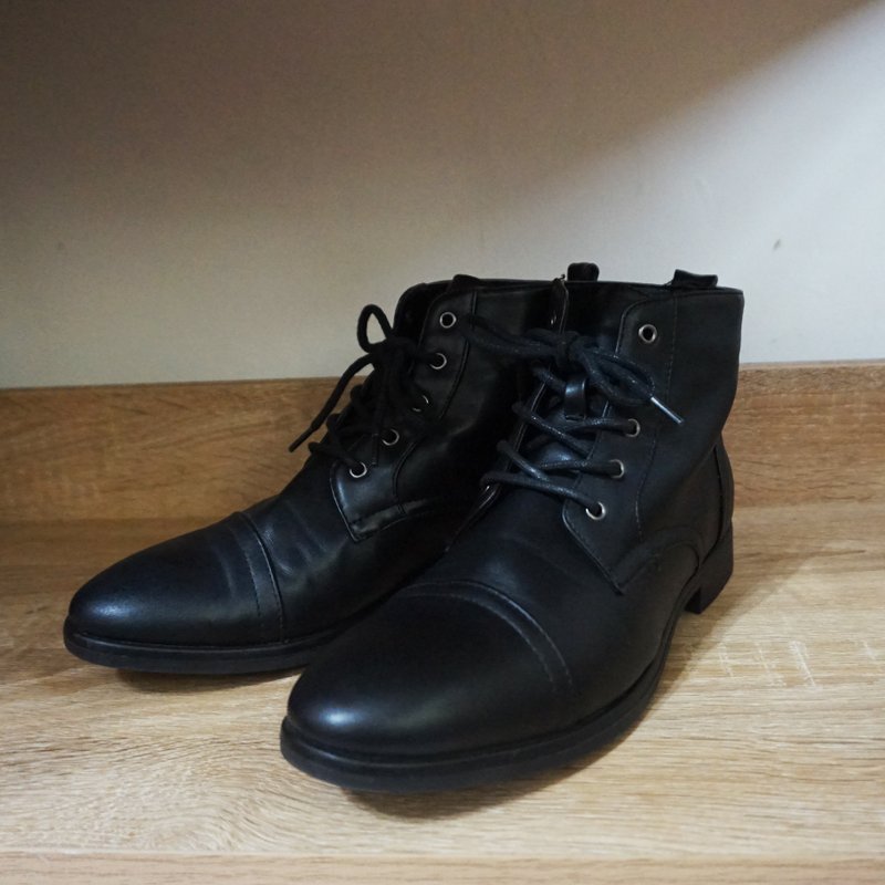 意大利制Vintage黑色皮鞋靴子(23.5cm)(圣诞礼物/生日礼物) - 其他女款皮鞋 - 真皮 黑色