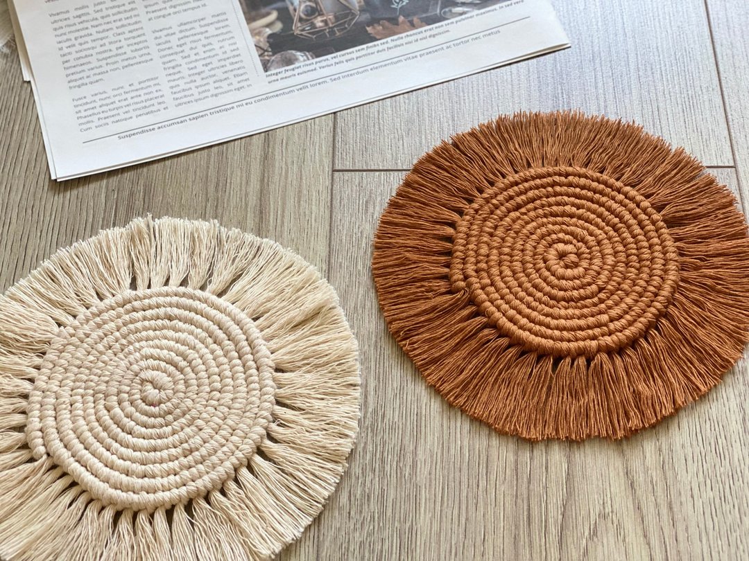 _ Macrame  杯垫 _编织杯垫 - 摆饰 - 棉 