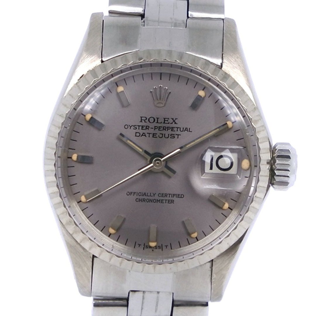 【日本直送】劳力士 ROLEX Datejust 手表 cal.1161 古董表 6517 18K白金 × 不锈钢 自动上链 女仕【二手】 - 女表 - 贵金属 银色