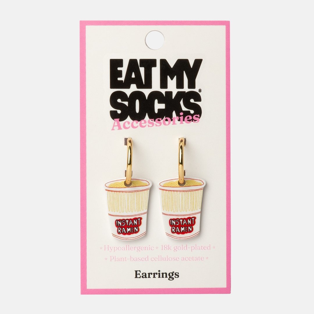 EAT MY SOCKS / 耳环 / 泡面 - 耳环/耳夹 - 其他材质 