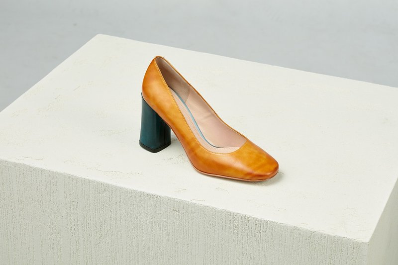 HTHREE 8.5高跟鞋 / 棣棠花 / 高跟鞋 / 8.5 Pumps - 高跟鞋 - 真皮 橘色