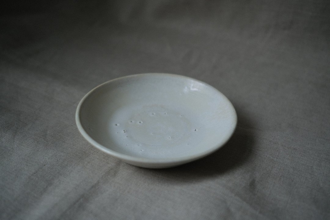白汤・四寸盘 - 盘子/餐盘/盘架 - 陶 白色