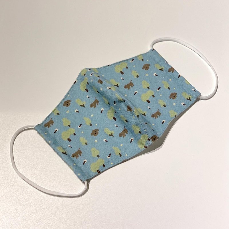 Replaceable Fabric Face Mask (Blue) - 口罩 - 棉．麻 蓝色