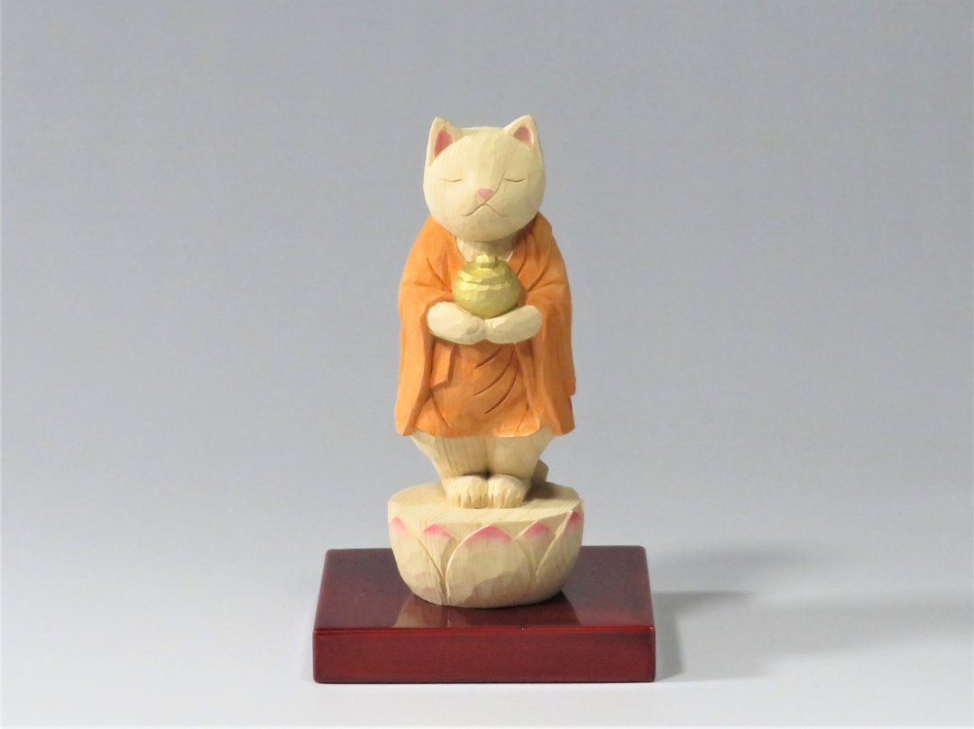 Wood carving Cat Buddha 2014 - 玩偶/公仔 - 木头 