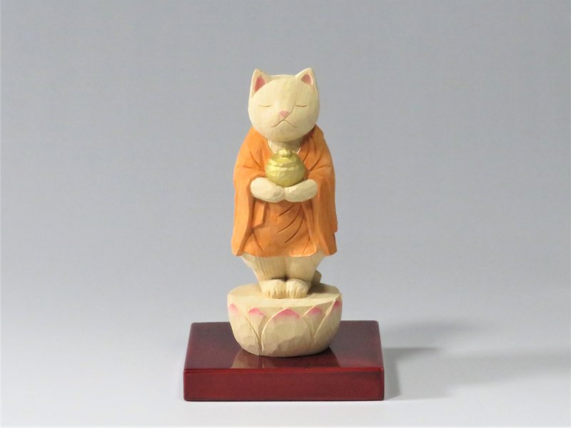 Wood carving Cat Buddha 2014 - 玩偶/公仔 - 木头 