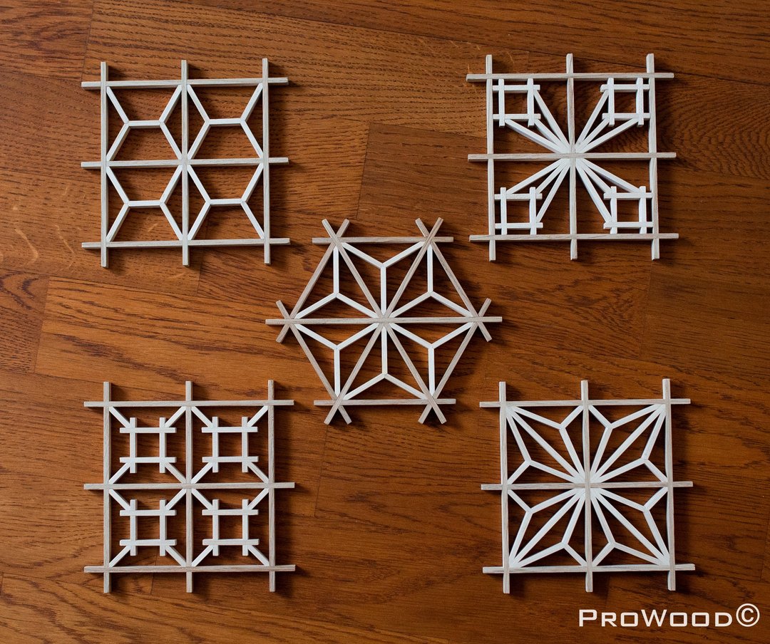 Set of stripes for kumiko ornaments - 木工/竹艺/纸艺 - 木头 