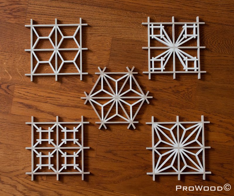 Set of stripes for kumiko ornaments - 木工/竹艺/纸艺 - 木头 