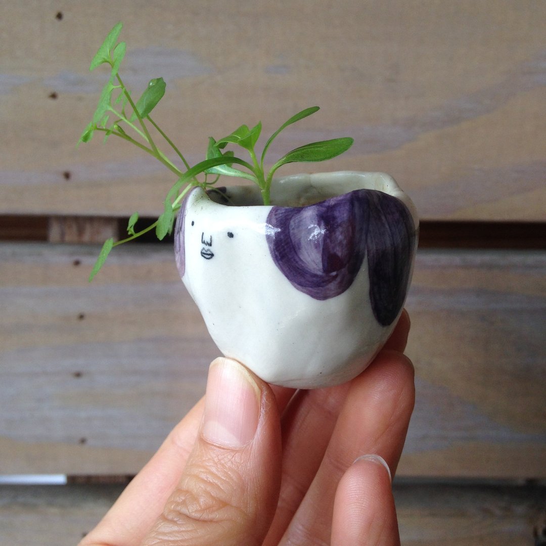 小植物容器--小花器 办公桌小物 多肉小盆栽 - 植栽/盆栽 - 陶 白色