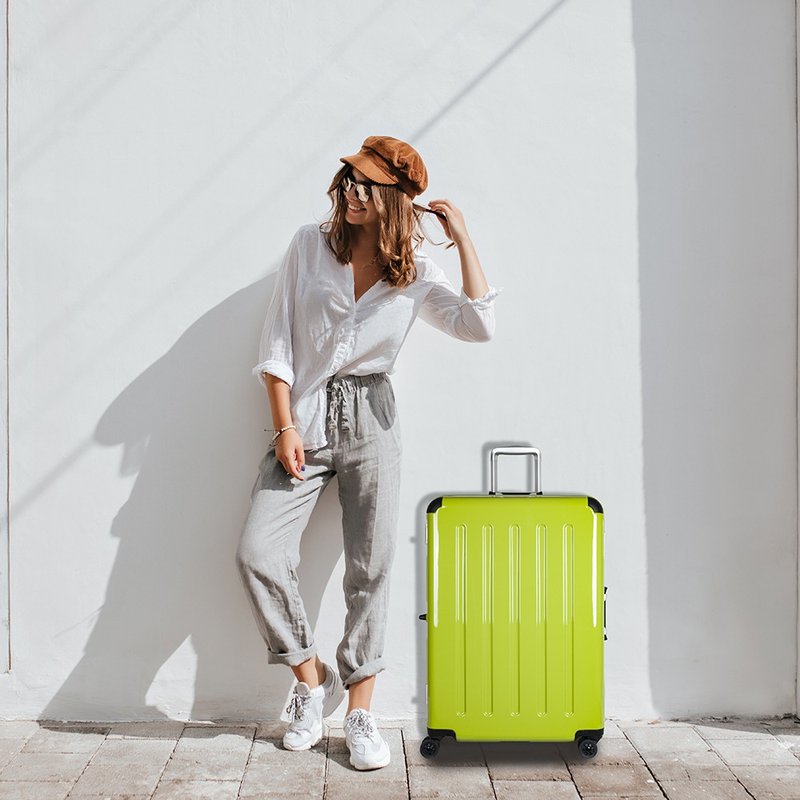 【CROWN】大容量 27寸 防撞护角 方正铝框行李箱 高光绿 - 行李箱/行李箱保护套 - 塑料 绿色