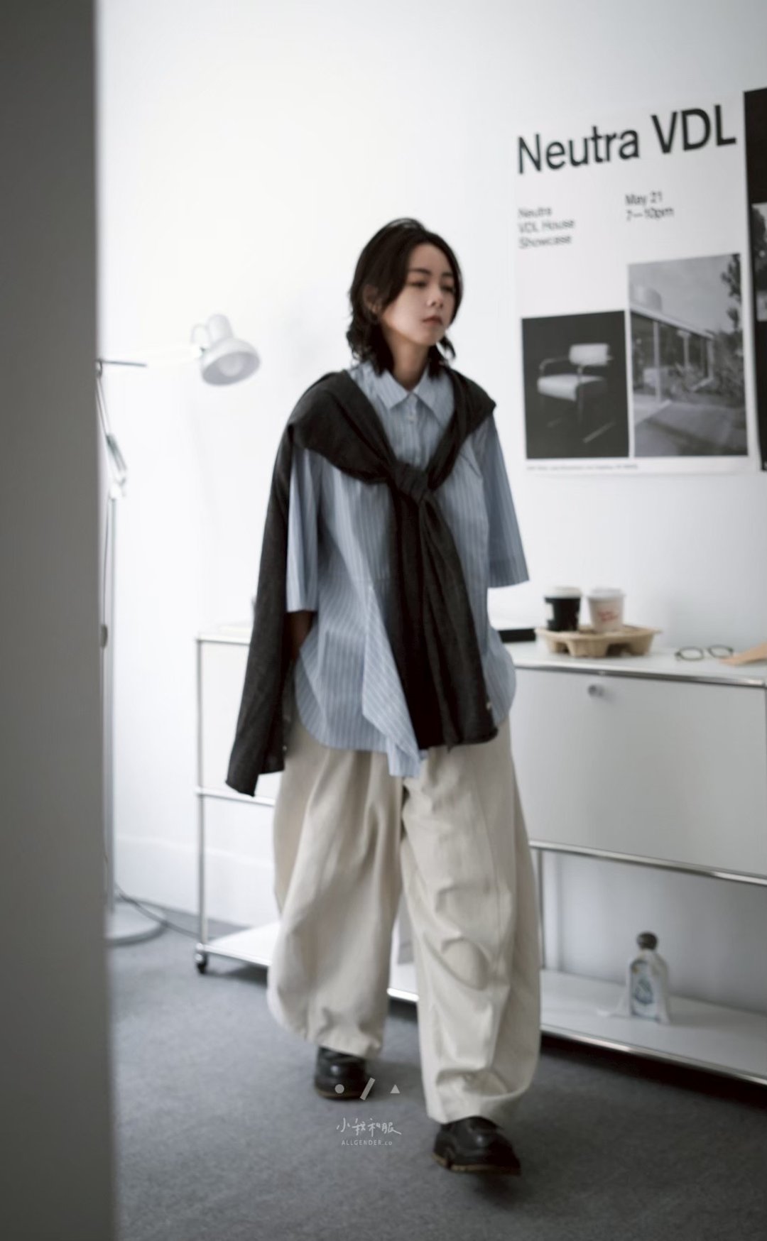法式羊毛披肩式大人感围巾 现货 - 女装背心 - 棉．麻 黑色