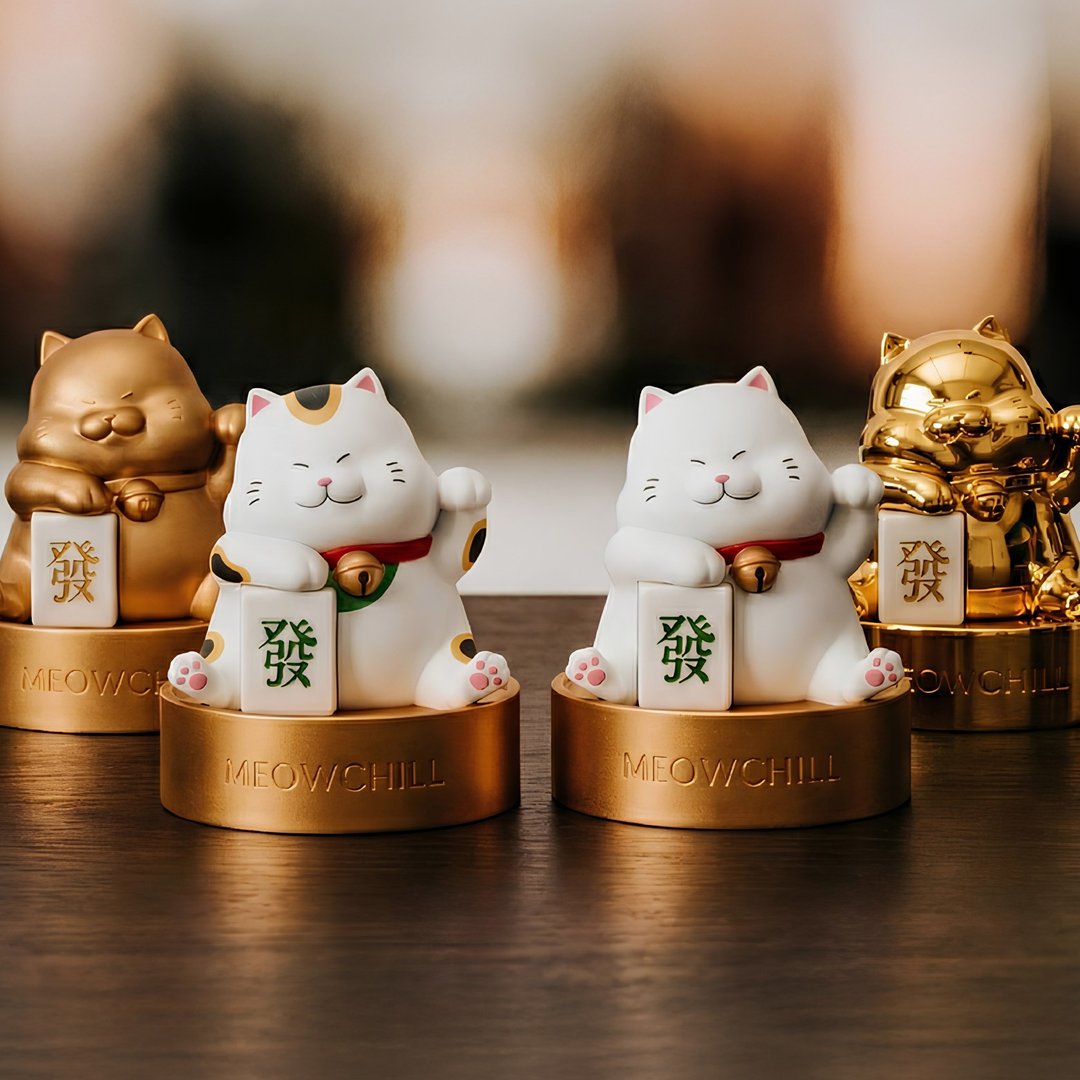招啥喵/招金喵 MEOWCHILL 四入组 - 摆饰 - 树脂 