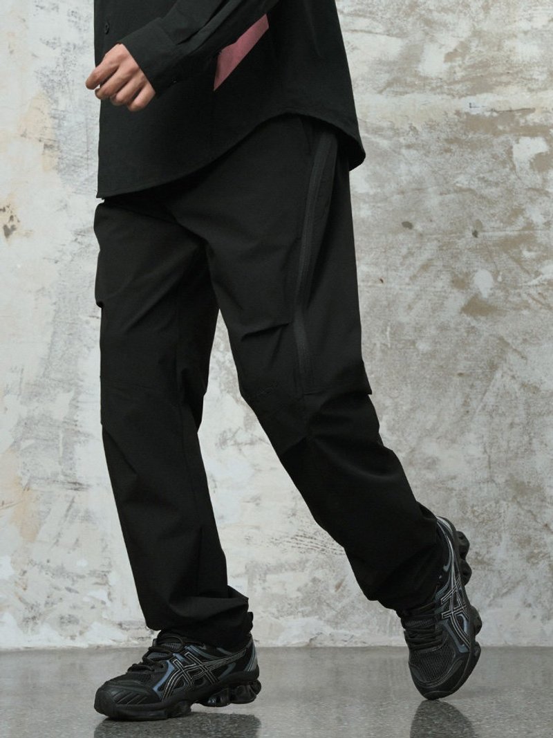 反向结构机能修身拉链裤户外运动速干裤休闲长裤 - 男士长裤 - 其他材质 黑色