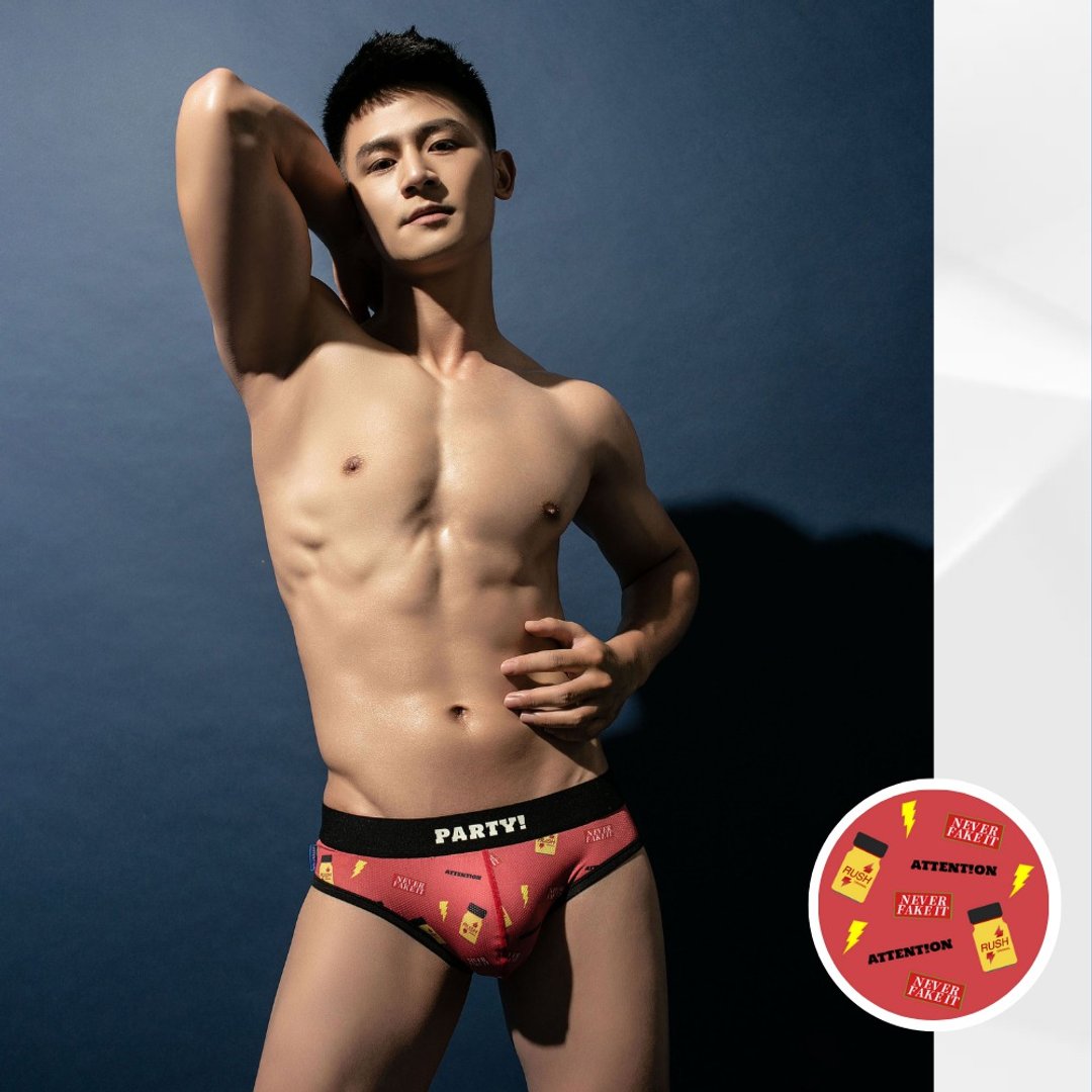 AttentionWear派对系列三角网眼内裤【炒饭神器】RUSH - 男士内衣裤 - 聚酯纤维 红色