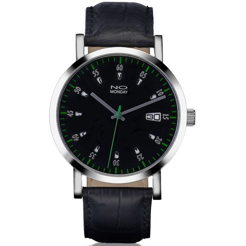 【NO Monday】12 WINDOWS系列-463G2/黑(绿灰针)/43mm - 男表/中性表 - 其他材质 黑色