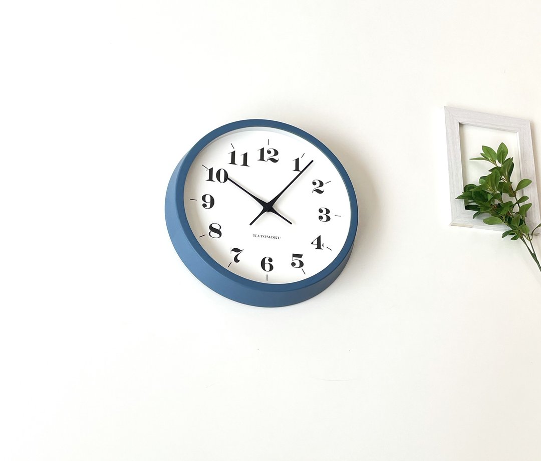 KATOMOKU muku clock 12 梣树 蓝色 (km-97BL)挂钟 日本制造 - 时钟/闹钟 - 木头 蓝色