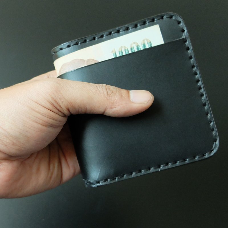 Mini Wallet Simone Sonata BB series Simone Sonata ( all Black) - 皮夹/钱包 - 真皮 黑色