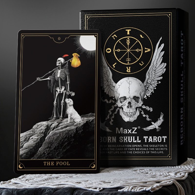 骷髅塔罗牌Reborn Skull Tarot 新手初学者韦特卡牌 - 桌游/玩具 - 纸 多色