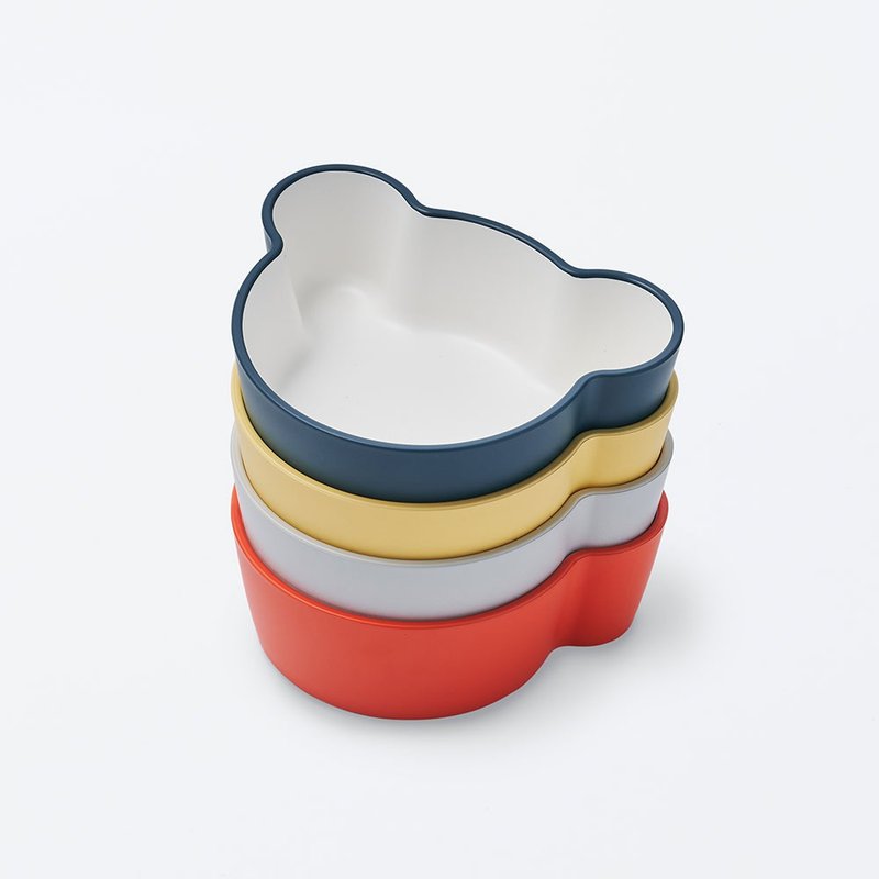 【Tak】Kids Dish 小熊深碗/碗盖组合 - 儿童餐具/餐盘 - 树脂 多色