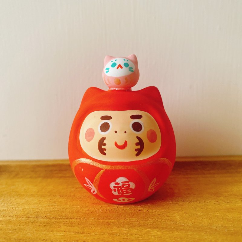扩香石 | 缘起物系列 | 手绘福招财猫达摩 - 香薰/精油/线香 - 其他材质 