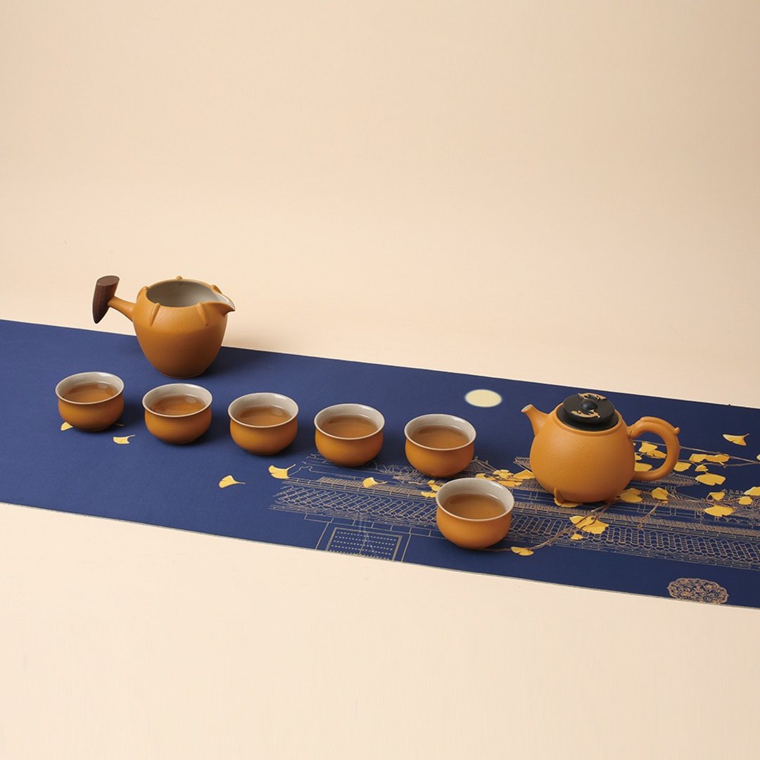【礼物首选】陆宝 风生水起茶组/茶礼 陶瓷泡茶组 - 茶具/茶杯 - 陶 橘色