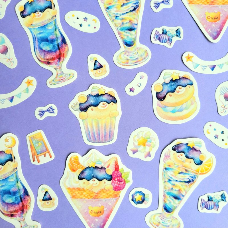 流星球磨糖果片贴纸 - 贴纸 - 纸 白色
