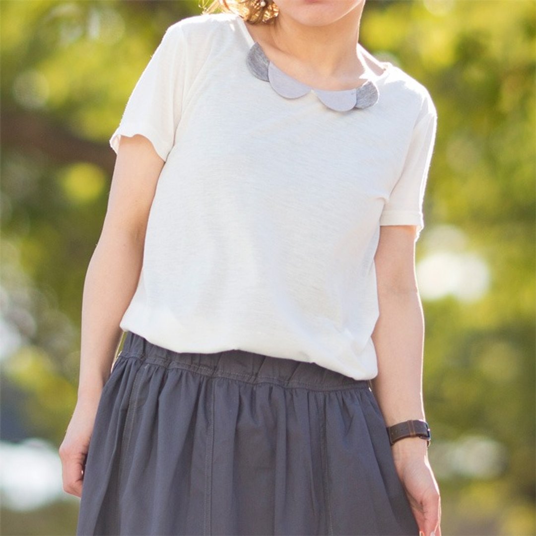 ☆ Palette ☆ 彡 two round collar pullover - 女装上衣 - 聚酯纤维 白色