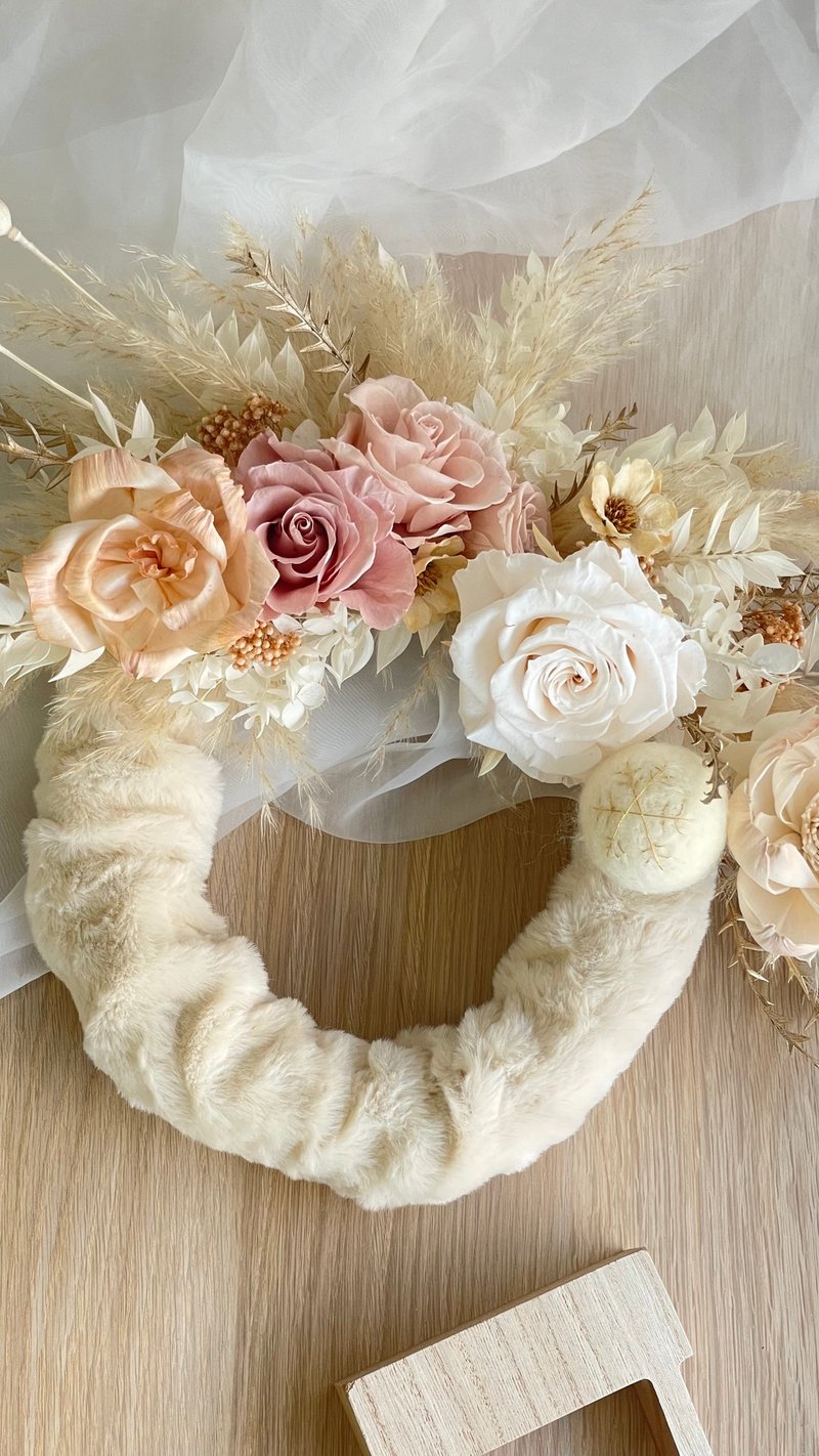 暖呼呼圣诞花圈 /圣诞花圈 / 圣诞节摆饰 / 圣诞节礼物 / 定制化 - 干燥花/捧花 - 植物．花 