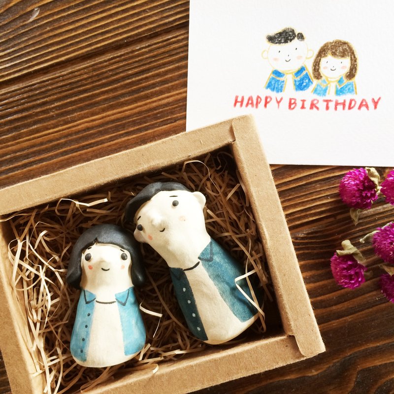 似颜陶偶定制化(两个一组) - 玩偶/公仔 - 瓷 