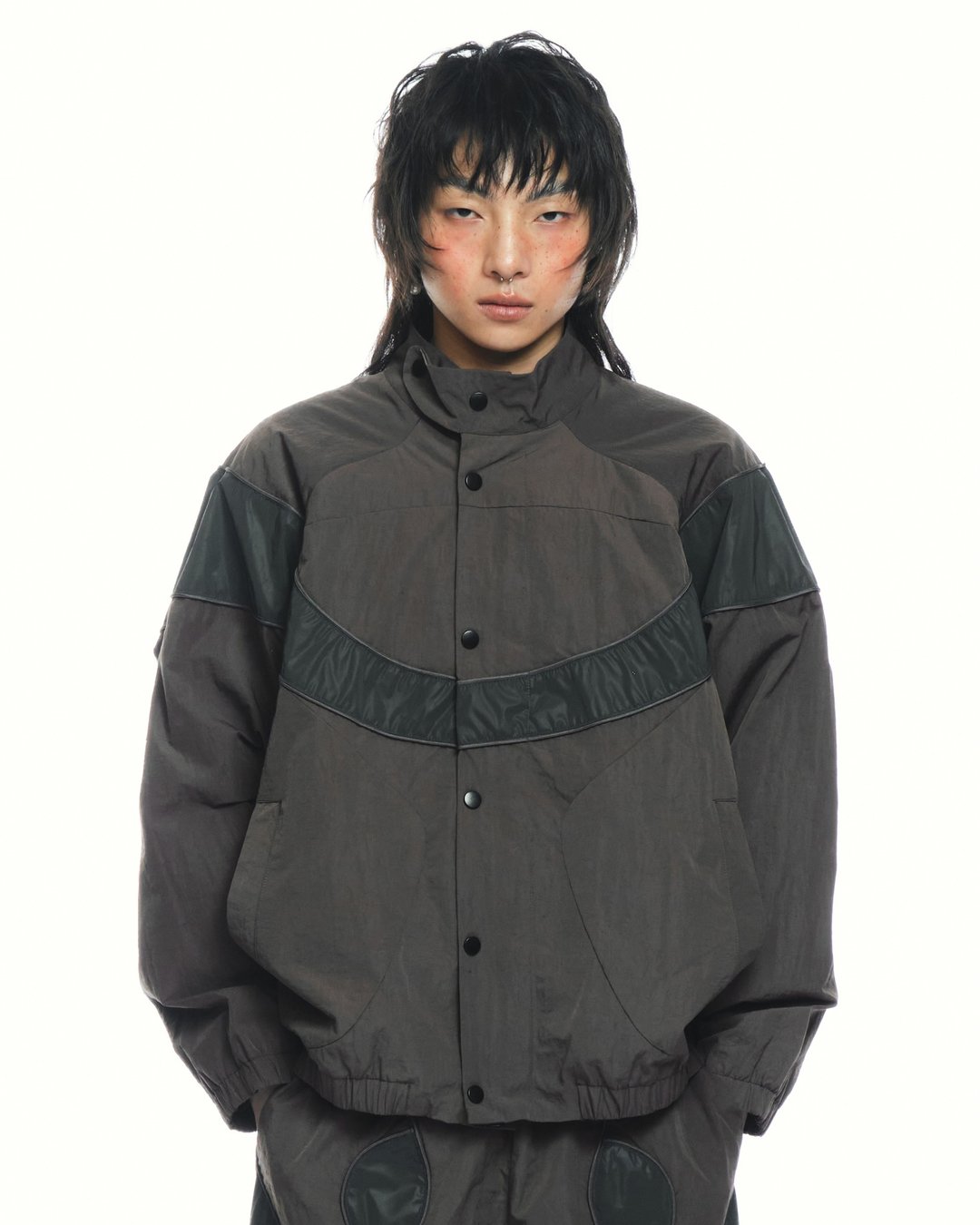 Track Jacket - 男装外套 - 聚酯纤维 灰色