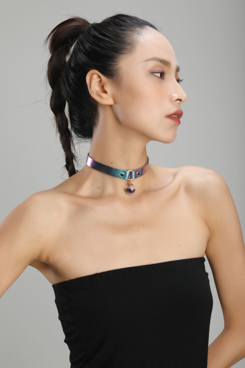 Starry Sky 许愿球炫彩 Choker–粗款 - 项链 - 真皮 