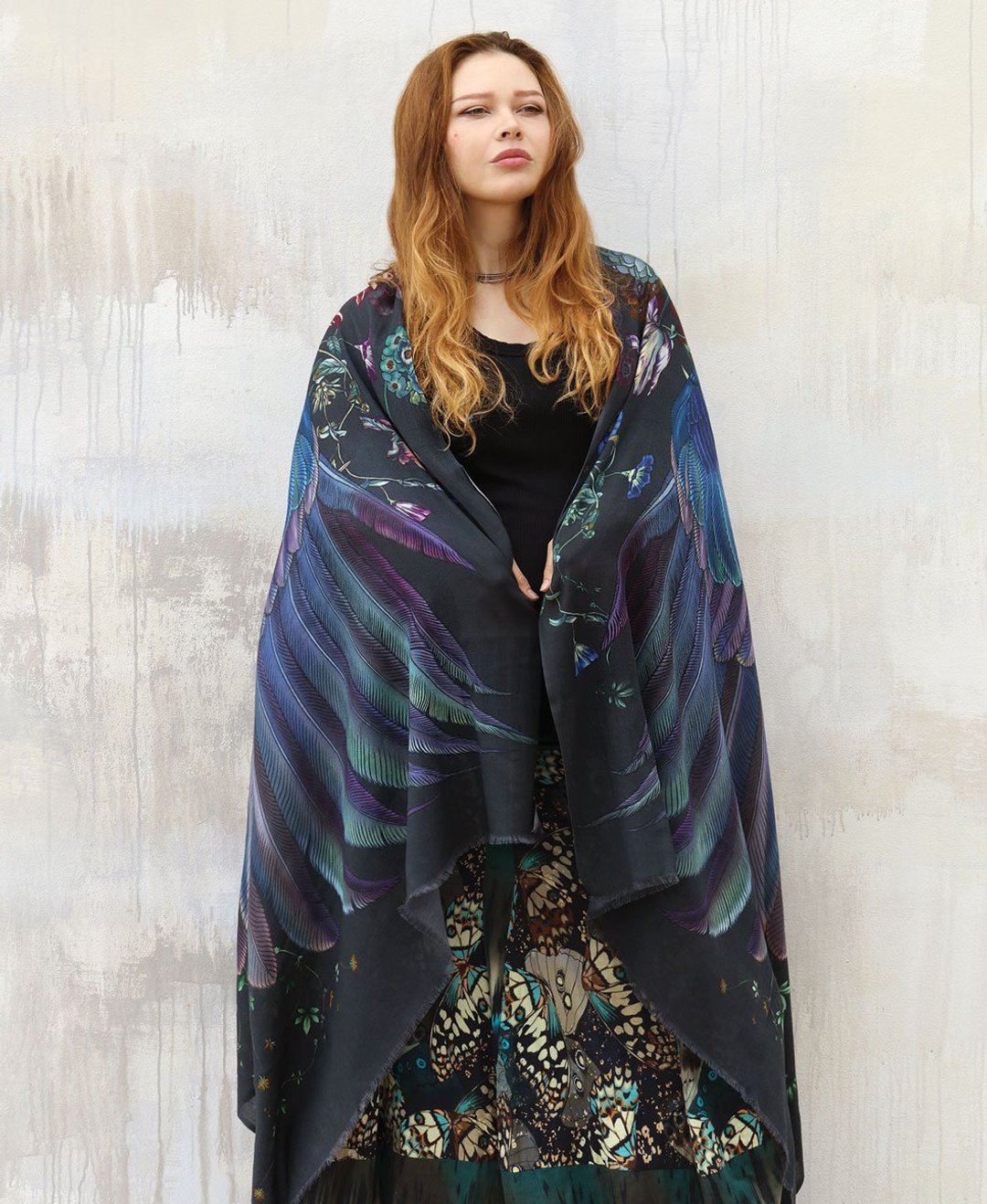 Onyx Shawl - 丝巾 - 棉 