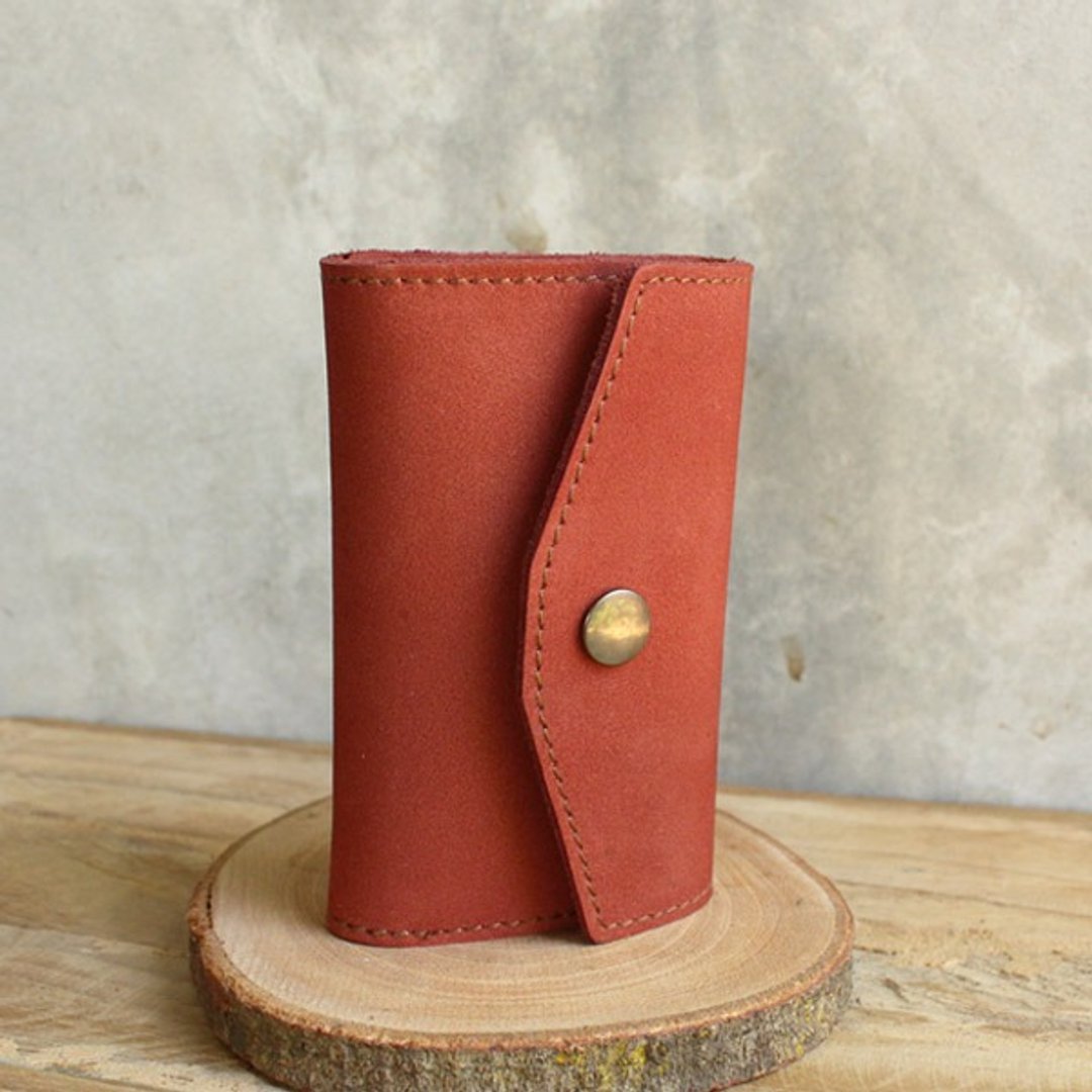 Key Case - H2 (Red) / Key Holder / Key Ring / Key Bag (Genuine cow Leather) - 钥匙链/钥匙包 - 真皮 