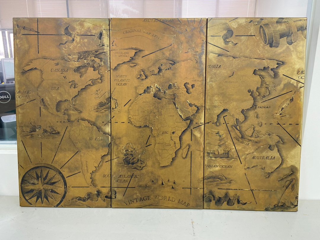 复古铜染地图/居家摆饰/室内挂画 - 海报/装饰画/版画 - 铜/黄铜 多色