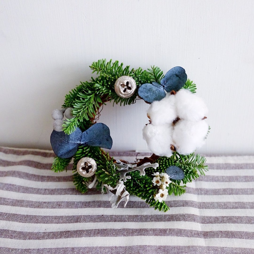 还是向往天堂 - 诺贝松圣诞迷你花圈《圣诞限定款》Xmas mini wreath - 植栽/盆栽 - 植物．花 蓝色